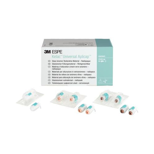 3M ESPE 61085 Ketac Universal Aplicap Glass Ionomer Restorative Capsules Assorted 50/Pk 3M ESPE 61085 Ketac Universal Aplicap Glass Ionomer Restorative Capsules Assorted 50/Pk
